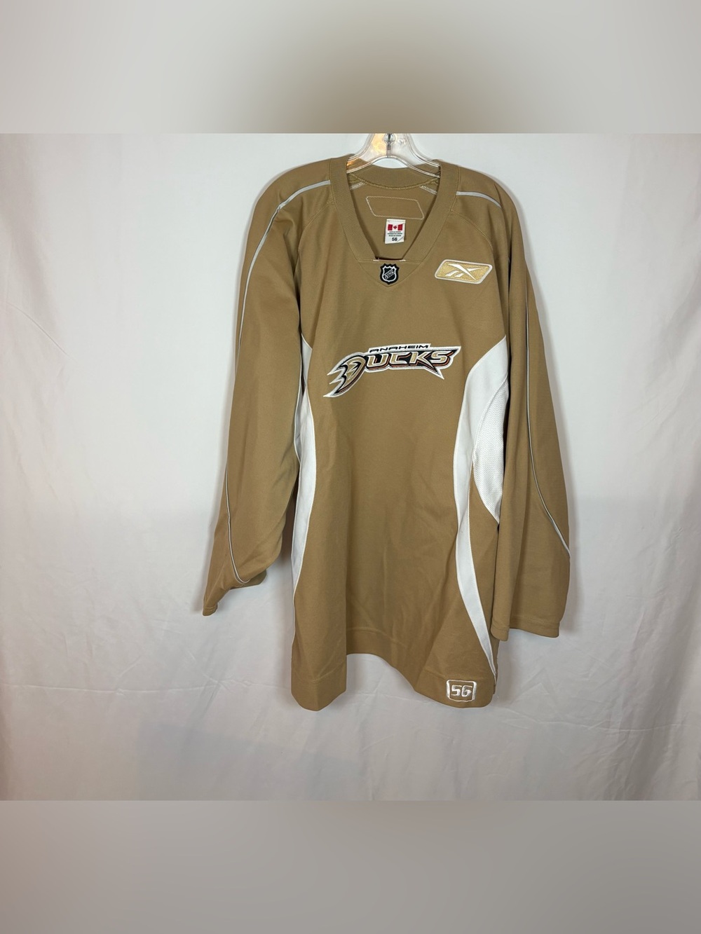 Reebok MiC Anaheim Ducks Made in Canada Brown Practice Hockey Jersey 56